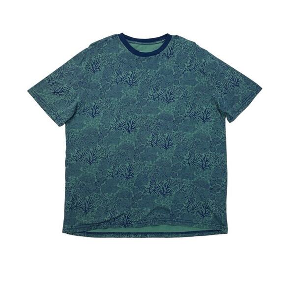 Tommy Bahama T Shirt Mens L Large Blue Green Cotton Coral Coast Short Sleeve - Picture 1 of 9